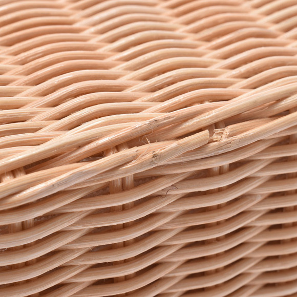 Prada Basket Brown Ivory White Wicker Canvas Bag - Picture 9 of 9